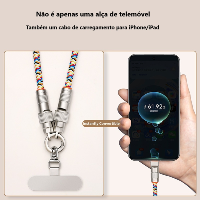 Phone Strap with iPhone charging cable